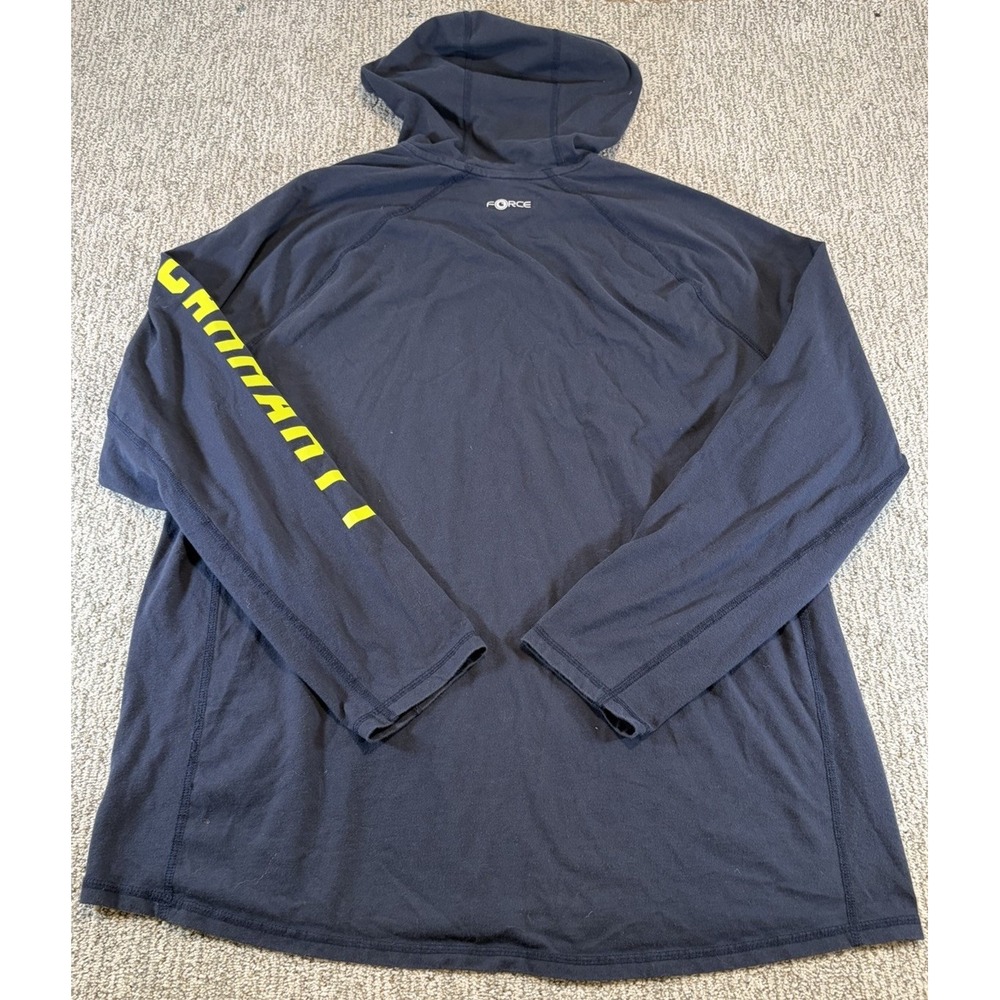 Carhartt Force Hoodie Shirt Mens XL Navy Blue Relaxed Fit Stretch Workwear - Picture 5 of 9